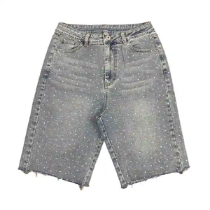 Shorts de Mezclilla Cargo para Hombre, Cintura Media, con Múltiples Bolsillos, Estilo Utilitario, Lavado a la Piedra, para Verano - Product Image 3