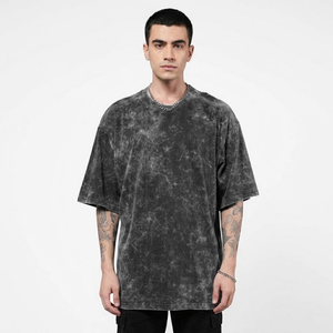 Camiseta de Manga Corta con Cuello Redondo para Hombre, Lavado Ácido, de la Mejor Calidad, Nueva Llegada, Precio al por Mayor - Product Image 1