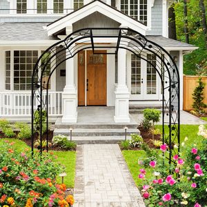 Arco de Jardín de Metal Negro W74.4 X H98.4, Pérgola para Plantas Trepadoras y Arreglos Florales de Rosas para Exteriores - Product Image 5