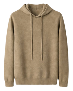 Sweat-shirt à capuche décontracté pour homme, personnalisé par le fabricant, en mélange de coton et polaire, beige, à manches longues, avec cordon de serrage réglable - Product Image 1