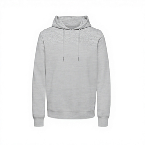 Sudadera con Capucha Personalizada para Hombre, Sudadera Informal Lisa, Color Gris Jaspeado Claro, Felpa - Product Image 3