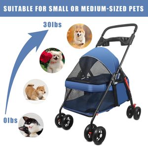 Cochecito para mascotas de cuatro ruedas Premium, con ventanas ventiladas de construcción duradera y Cabina espaciosa, 1 unidad - Product Image 2