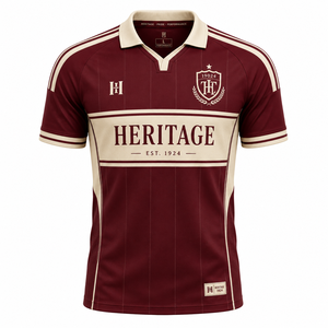 Maillot de sport pour homme Heritage, couleur marron, avec impression de blason, polyester respirant, taille adulte L - Product Image 1