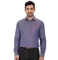Kemeja Pria Kerah Sailor Slim Fit Kasual Anti-Pilling Cepat Kering Ramah Lingkungan Bernapas Lengan Panjang 100% Katun Berkualitas Tinggi