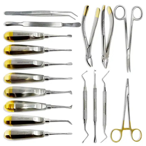 Kit d'instruments chirurgicaux dentaires 17 pièces en acier inoxydable réutilisable certifié CE – Élévateurs, pinces, ciseaux, outils buccaux manuels - Product Image 4