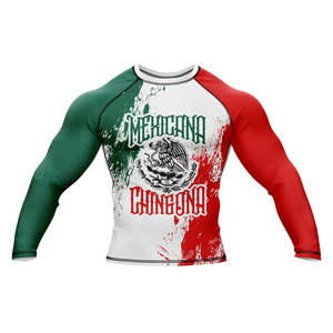 Breathable Quick Dry Rashguard MMA Full <b>Sleeve</b> Heat-Transfer Printed Custom No Gi BJJ Compression Set 100% - Product Image 1