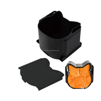ATLAS STAR Mini Moule à pain antiadhésif en aluminium en forme de chat de 270g avec couvercle, noir, pour pâtisserie et cuisson