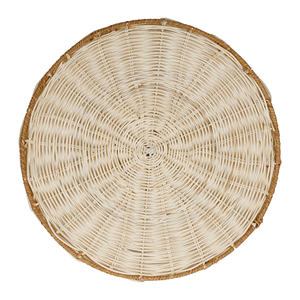 Elegant Cream-Wash Scalloped <b>Cake</b> <b>Stand</b>, Artisanal Woven Pedestal Server for Spring Tea Parties - Product Image 6