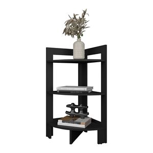 Libreria Angolare Nera a 3 Ripiani: Soluzione di Archiviazione Elegante e Pratica - Product Image 3