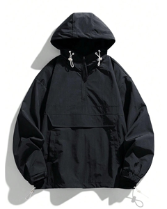 Premium Men’s Hooded <b>Waterproof</b> Windbreaker <b>Jacket</b> <b>Long</b> Sleeve Outdoor Sports <b>Jacket</b> with Large Zipper Pockets - Product Image 3