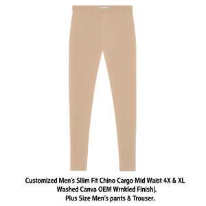 Pantalones Chino Cargo Personalizados para Hombre, Corte Slim Fit, Cintura Media, Tallas 4XL y XL, Lona Lavada, Acabado Arrugado OEM - Product Image 3