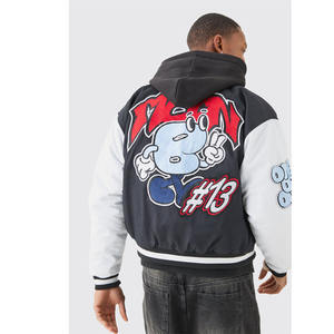 Chaqueta Varsity de Invierno para Hombre, de Piel de Oveja, a Prueba de Viento, Personalizada con Letras Bordadas, Estilo Urbano, Talla Grande, Venta al Por Mayor - Product Image 1