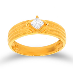 Premium Diamond Shape Clear Stone Gold Tone <b>Ring</b> for Women Elegant Flowing Pattern <b>Split</b> Shank Luxury Jewelry - Product Image 1