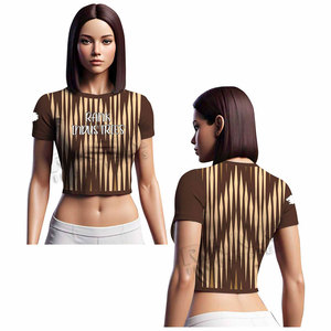 Camisetas Cortas al por Mayor para Mujer, Camisetas de Manga Larga para Verano, Color Personalizado, Camisetas Cortas para Mujer - Product Image 4