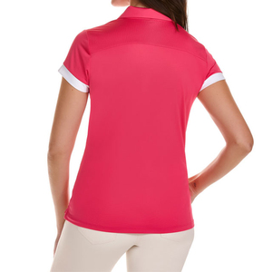Polo pour femme en maille respirante à séchage rapide, tissu rafraîchissant, col renforcé, boutons haute tension, vente en gros - Product Image 3