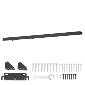 Kit Hardware per Porta Scorrevole a Doppia Guida in Lega di Alluminio da 1,5 m, Facile Installazione, Scorrevole e Silenzioso per Armadi - Product Image 1