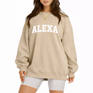 Sudadera OEM para Mujer, Gruesa, Holgada, con Cuello Redondo, de Forro Polar, para Uso Casual de Invierno - Product Image 1