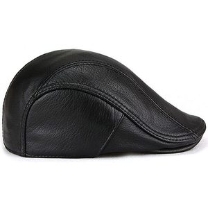 Gorra Plana Unisex de Cuero Negro Transpirable, Estilo Ivy Newsboy, Diseño Inglés, Uso Casual, 56-58CM, Adulto, Cuatro Estaciones - Product Image 5