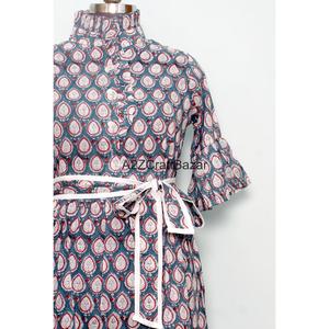 Vestido Maxi Holgado de Manga Corta con Cuello en V, 100% Algodón Hecho a Mano, Transpirable, Estilo Casual Y2K, Dulce, Ecológico, Floral y Natural para Mujer - Product Image 4
