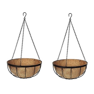 Pot de fleurs suspendu en rotin avec un design circulaire, style moderne, pour plantes d'intérieur et d'extérieur - Product Image 6