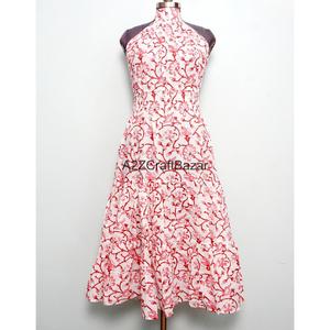 Manufacturer Wholesaler Indian 100% Cotton Formal Cute Casual Maxi <b>Dress</b> Printed Floral Off-Shoulder A-Line Breathable Party - Product Image 1