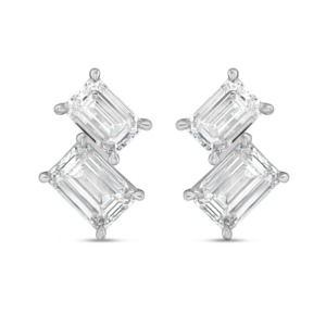 3 CT Lab Grown Diamond Earrings 18K Gold Plated Engagement Gift Party Luxury Modern Geometric - Product Image 2