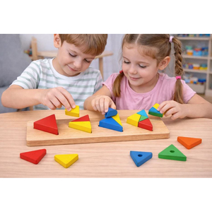 Juguete de Madera con Clavijas para Clasificar, para el Desarrollo de Habilidades, para el Entrenamiento Cerebral de Niños, para Uso en el Aula - Product Image 6