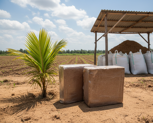 Bloc de fibre de coco renouvelable 5 kg, faible EC <0.5, substrat en vrac pour la plantation - Product Image 1