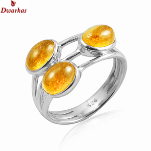 แหวนเงินแท้ 925 ประดับซิทรินสามเม็ด ดีไซน์คลาสสิกทันสมัย ทำมือ สำหรับผู้ชาย เหมาะสำหรับงานปาร์ตี้ ของขวัญ เครื่องประดับ พร้อมส่ง - Product Image 1