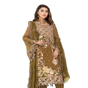 Pakistanaise Chic femmes robe en mousseline de soie Chic Style islamique fête costume Chic vêtements pour dames - Product Image 1