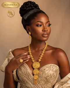 Luxury Arabic Gold Plated Flower Box Chain Long Necklace Set for Women Dubai Style <b>Bridal</b> Jewelry Statement Pendant Earrings - Product Image 4