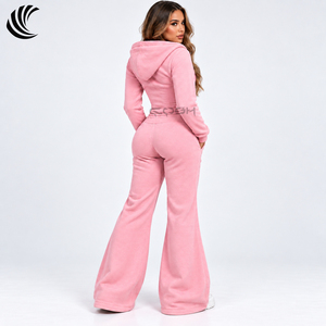 Conjunto de 2 Piezas de Pana Estampada Informal para Mujer, Nueva Colección Primavera-Otoño, de Secado Rápido y Transpirable, con Cuello en V - Product Image 3