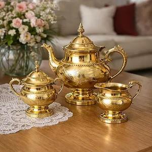 Cafetière arabe Dallah de qualité supérieure, faite à la main en acier inoxydable, théière traditionnelle du Moyen-Orient pour la maison, le café et les restaurants - Product Image 4