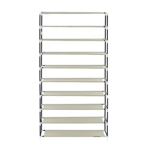 Scarpiera a 10 livelli beige con copertura antipolvere, mobiletto moderno e semplice in MDF per riporre le scarpe, organizer regolabile per l'arredamento di casa - Product Image 5
