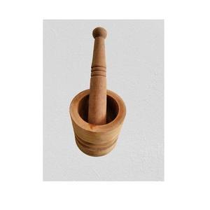 Mortier et pilon en bois massif 27, ensemble écologique en bois naturel, outils de cuisine manuels pour herbes et épices - Product Image 5