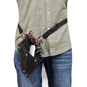 Super Fiber Leather Material Durable Waist Shoulder Belt Scissor Holster High Quality Salon Barber New Care <b>Tool</b> Scisser Holster - Product Image 4