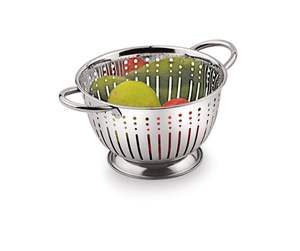 Large Stainless Steel Perforated Eco-Friendly Dishwasher Safe Foldable <b>Colander</b> for Washing Fruits & Vegetables - Product Image 3