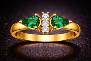 <b>Emerald</b> Color Cubic Zirconia 925 Sterling <b>Silver</b> Stackable Promise Engagement <b>Ring</b> - Product Image 4