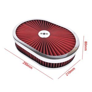 12\" Oval Super Flow Thru Air Filter Washable for SBC Chevy & for Ford 5 1/8 Carb Neck 4 Barrel - Product Image 4