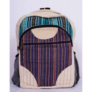 Sac à dos artisanal unisexe de taille moyenne en toile 100% coton, léger, vintage, 20L, pour camping et natation, avec fermeture éclair et boucle - Product Image 2