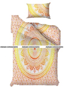 Funda de edredón de algodón étnico con mandala, fundas de almohada, tamaño individual, ropa de cama sólida de proveedores indios - Product Image 4