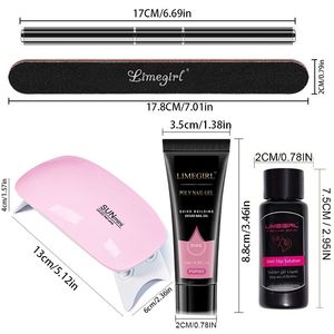 Limegirl 15ml Quick Extension Gel Manicure Set 6W LED Lamp White Clear Pink Hard Gel Semi-Permanent Nails <b>Tool</b> <b>Makeup</b> Nail Care - Product Image 3