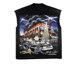 Camiseta de hombre 2026 de diseño personalizado, de alto gramaje, corte crop y boxy, estilo vintage con hombro caído y pedrería, para streetwear - Product Image 3