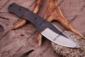 Couteau utilitaire de camping et d'extérieur à lame pleine en acier au carbone 1095, fait main, style industriel, pointe tombante, support OEM/ODM - Product Image 2