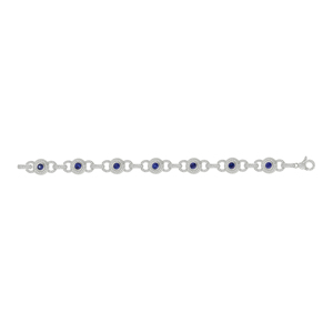 Pulsera de Cadena de Oro Sólido de 18K con Diamantes y Zafiros para Mujer, Diseño Geométrico de Corte Brillante Redondo, para Uso Diario - Product Image 1