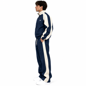 Conjunto de Chaqueta Deportiva Oversize Personalizada para Hombre, Ligera, con Paneles en Contraste, Cortavientos, Chándal OEM con Cremallera Frontal y Capucha con Cuello Alto - Product Image 2