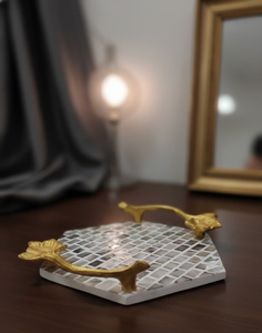 CRAFTS HUB Bandeja de Servir Clásica, Duradera, Pulida, de Madreperla Natural, Ecológica, para el Hogar y Restaurantes - Product Image 1