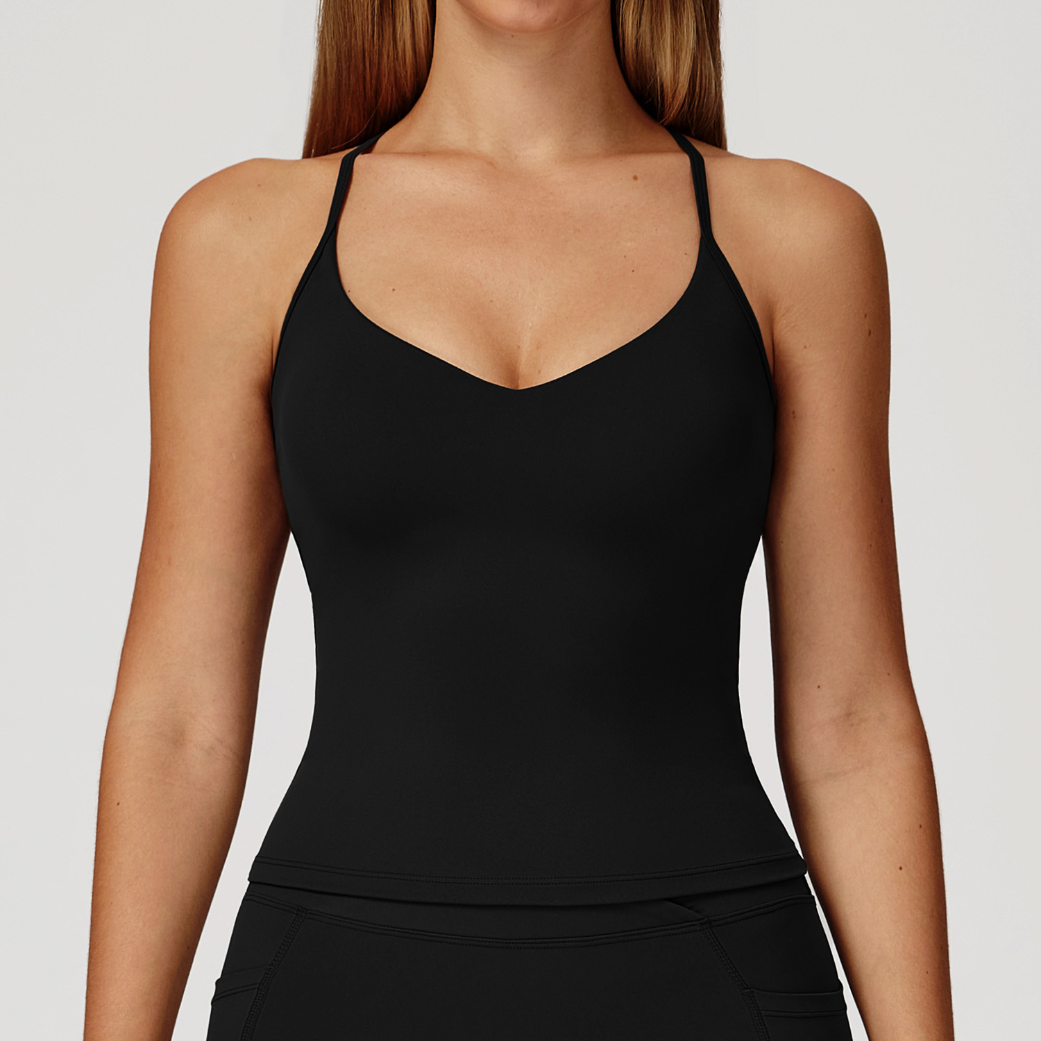 2043 Yoga Vest with Cross-back Design, Quick-drying, Fitness Top, Outdoor Running Sports Vest