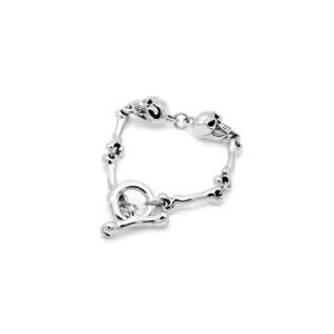 Bracelet chaîne crâne et os - Product Image 1