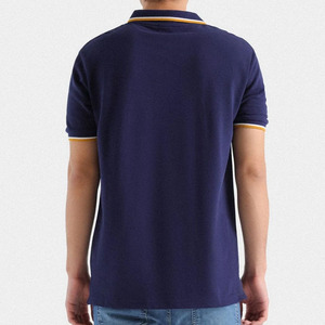Chemises pour hommes modernes à col et poignets à revers, coupe ajustée, manches courtes, 100 % coton, broderie personnalisée, logo frontal, respirantes - Product Image 2